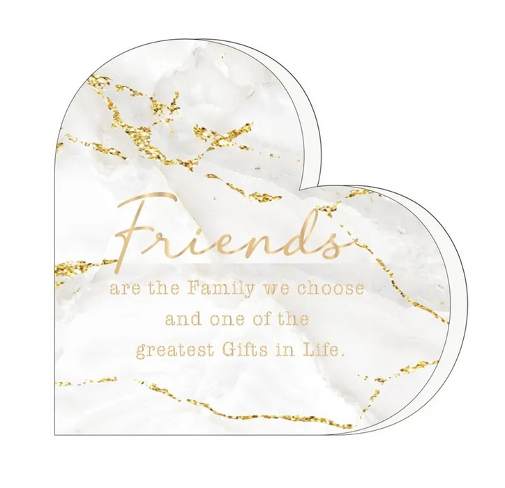 Golden Elegance Heart Plaque - Friends
