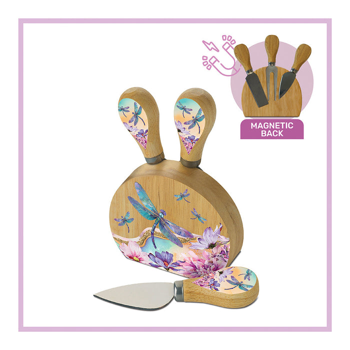 Cheese Knife Block - Delightful Dragonflies