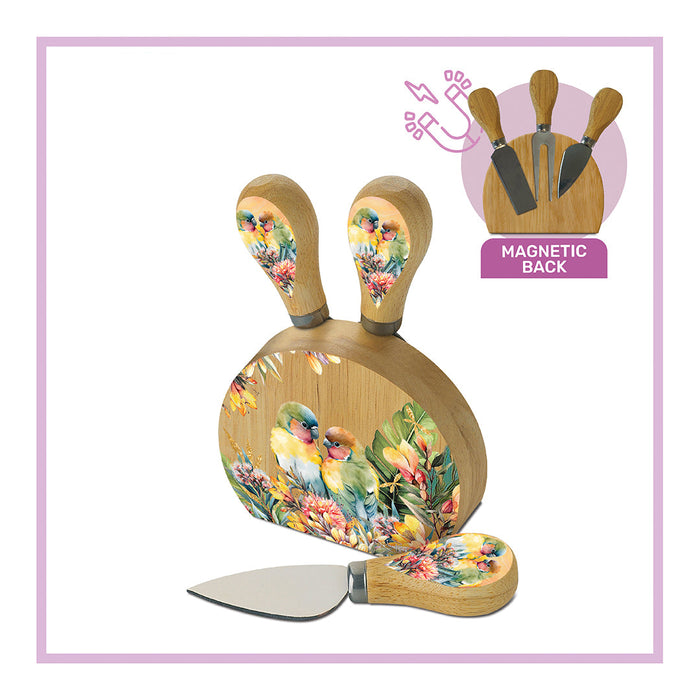 Cheese Knife Block - Sunset Love Birds