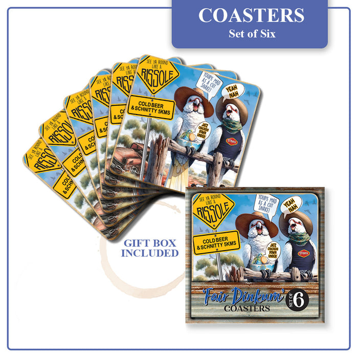 Lisa Pollock Squawking Slang Coasters - Set/6