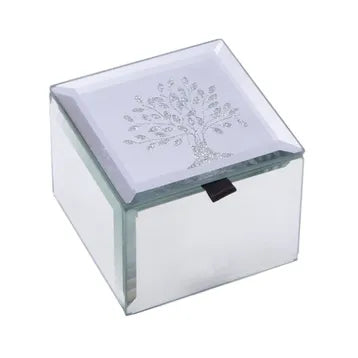 Bling Mini Trinket Box - Silver Tree