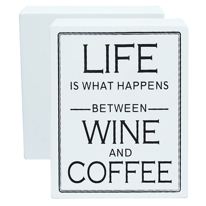 Wine And Coffee Plaque Block