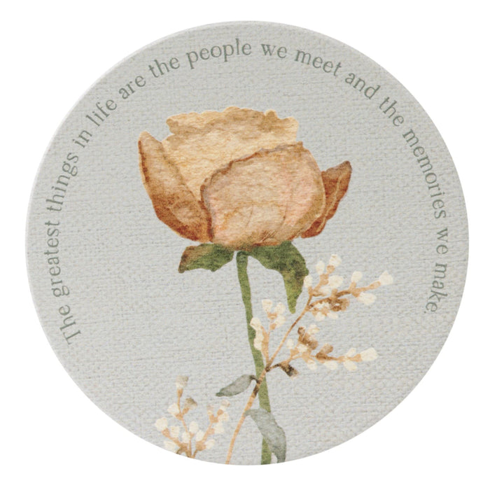 Rustic Meadow Rose Ceramic Coaster