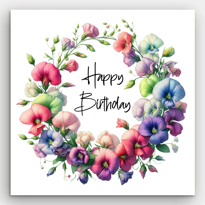 Happy Birthday - Sweet Peas Card