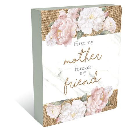 Blush Rose Plaque Block - Friend