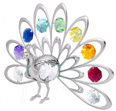 Crystocraft Peacock - Fantail - Silver / Chakra