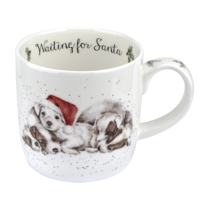 Wrendale Designs - 'Waiting For Santa' Puppies Mug