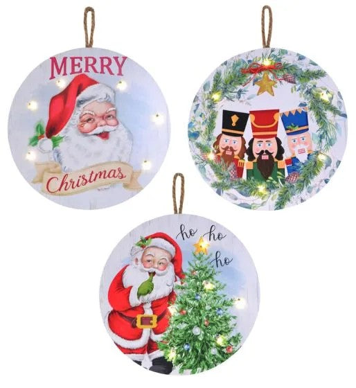 Christmas Bauble LED Wall Plaque - Asst Designs