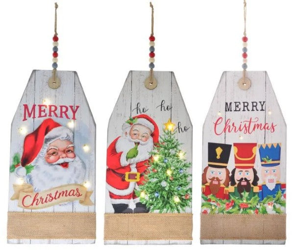 Christmas Wall Tag Plaque LED - Asst Designs