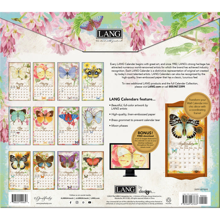 Calendar LANG 2026 - Butterflies