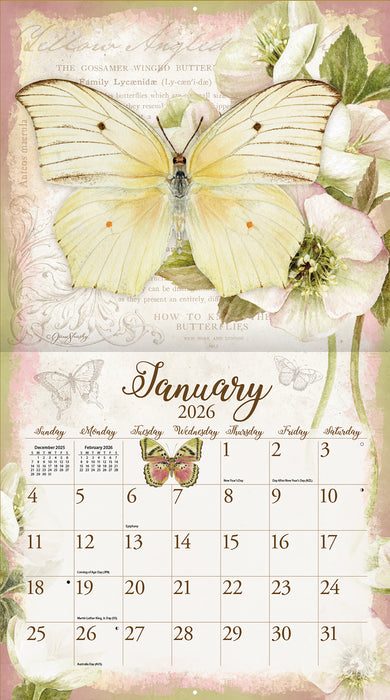 Calendar LANG 2026 - Butterflies