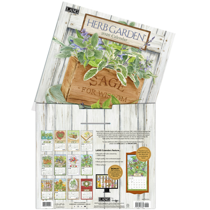 Calendar LANG 2026 - Herb Garden