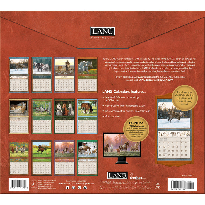 Calendar LANG 2026 - Horses In The Mist