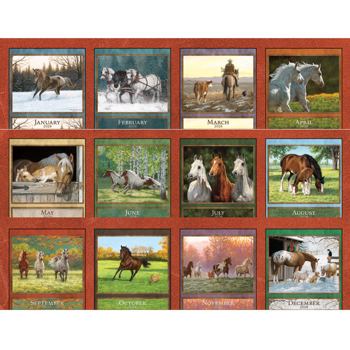 Calendar LANG 2026 - Horses In The Mist