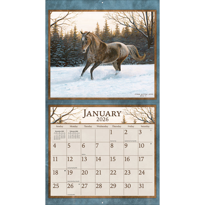 Calendar LANG 2026 - Horses In The Mist