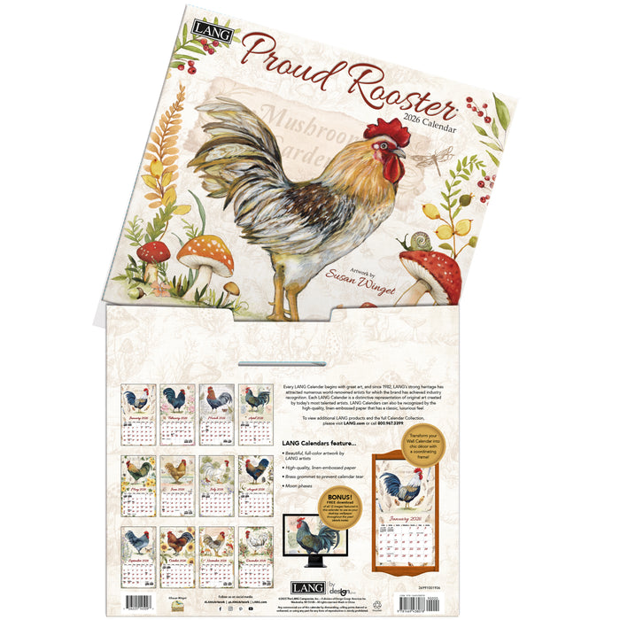 Calendar LANG 2026 - Proud Rooster