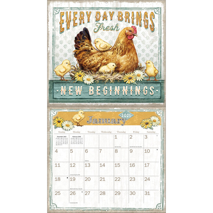 Calendar LANG 2026 - Farmhouse