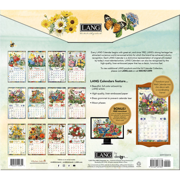 Calendar LANG 2026 - Garden Botanicals
