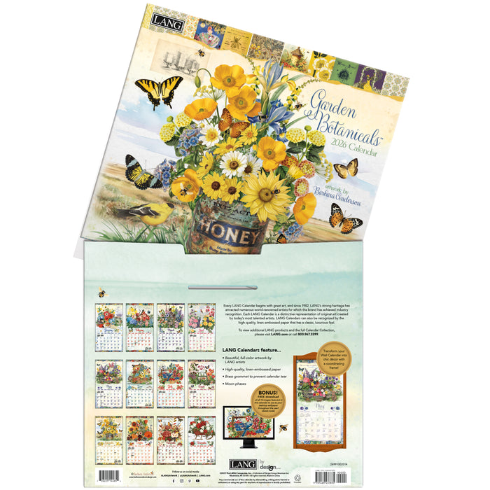 Calendar LANG 2026 - Garden Botanicals