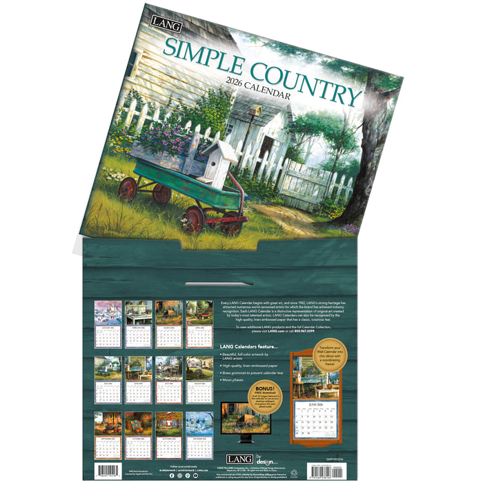 Calendar LANG 2026 - Simple Country