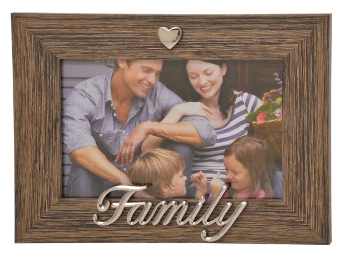Silver Heart Frame - Family