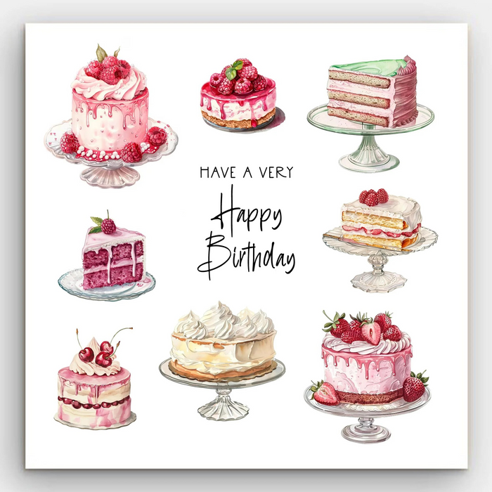 Happy Birthday - Cakes Card