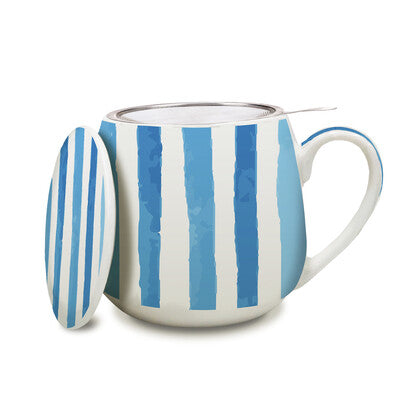 Tea Infuser Mug - Bluhen Hampton Stripe