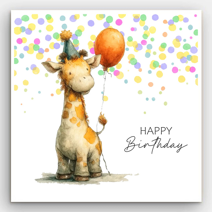 Happy Birthday - Giraffe Card