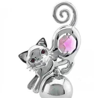 Crystocraft Cat - Silver - Pink