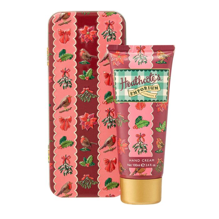 Heathcote's Festive Robin Hand Cream in Tin