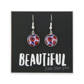 POPPIES COLLECTION - BEAUTIFUL JUST LIKE YOU - SILVER DANGLE EARRINGS