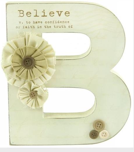 Vintage Letter - 'B': Believe