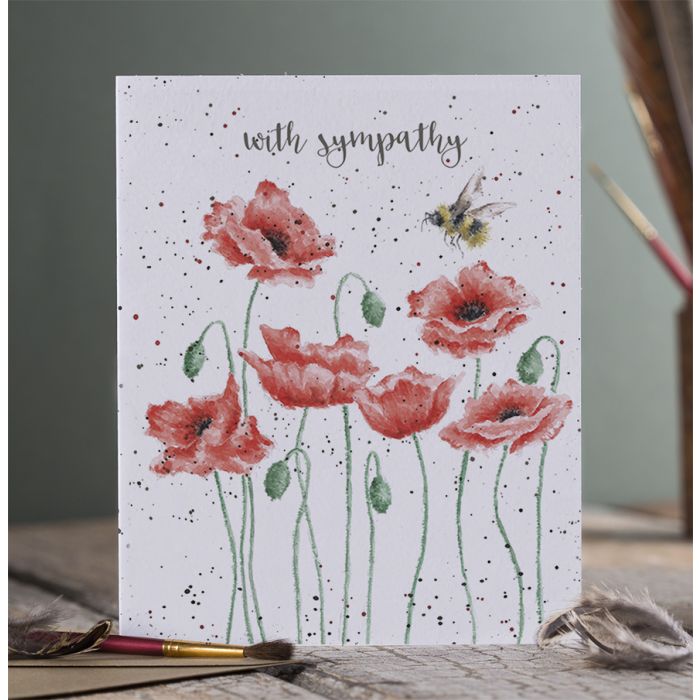 Wrendale Designs Card - Poppies & Bee