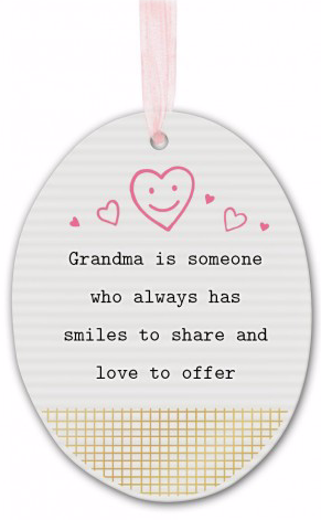 Thoughtful Words Grandma Smiles Oval Plaque
