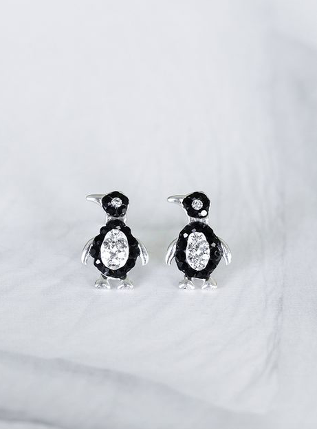 Petals Australia Sterling Silver Earrings - Penguin Sparkle Studs
