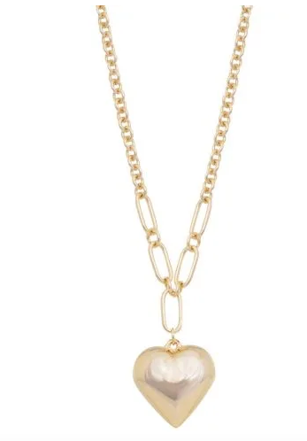 Equilibrium Heart Link Long Necklace Gold