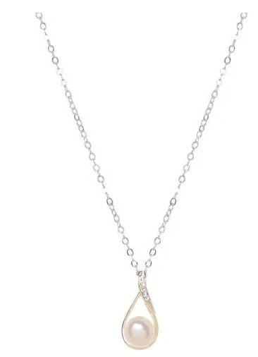Equilibrium Infinity Pearl Necklace Silver