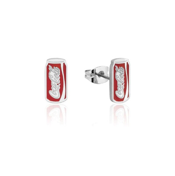 Coca-Cola Can Stud Earrings - Silver