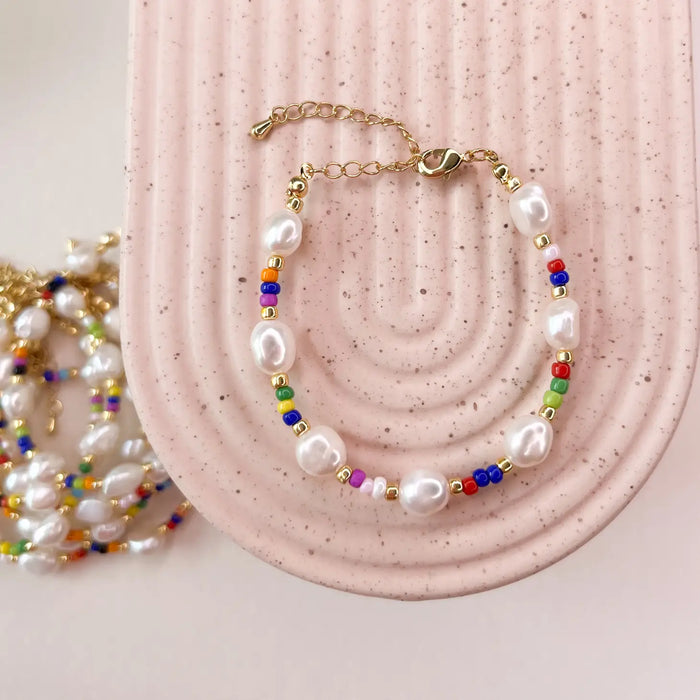 Rainbow Miyuki Freshwater Pearl Bracelet