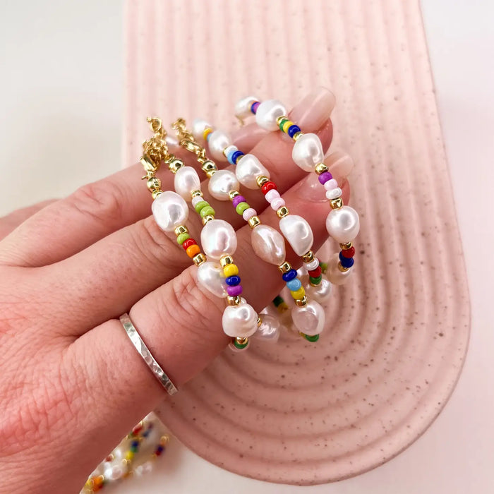 Rainbow Miyuki Freshwater Pearl Bracelet