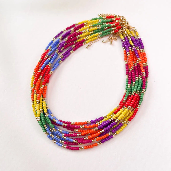 Rainbow Miyuki Bead Necklace