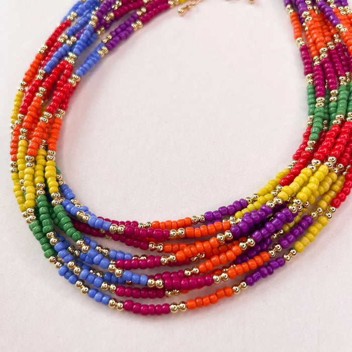 Rainbow Miyuki Bead Necklace